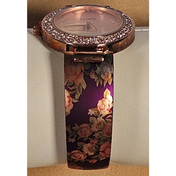 NIB Womens Croton Manhattan Watch with Bronze Tone Rhinestone Bezel - Picture 4 of 8